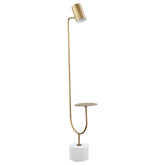 Orleans Furniture - Coaster - Jodie 55-inch Adjustable Floor Lamp Side Table Antique Brass - 923309